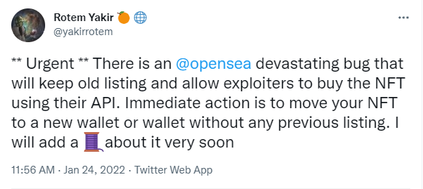 rotem - هکرها از OpenSea برای خرید NFT با قیمت های قدیمی تر و ارزان تر سوء استفاده می کنند