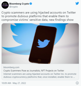 00 Crypto Scammers Pose as Journalists NFT Apps on Twitter 283x300 - کلاهبرداران رمزارز به عنوان روزنامه نگار و اپلیکیشن های NFT در توییتر ظاهر می شوند