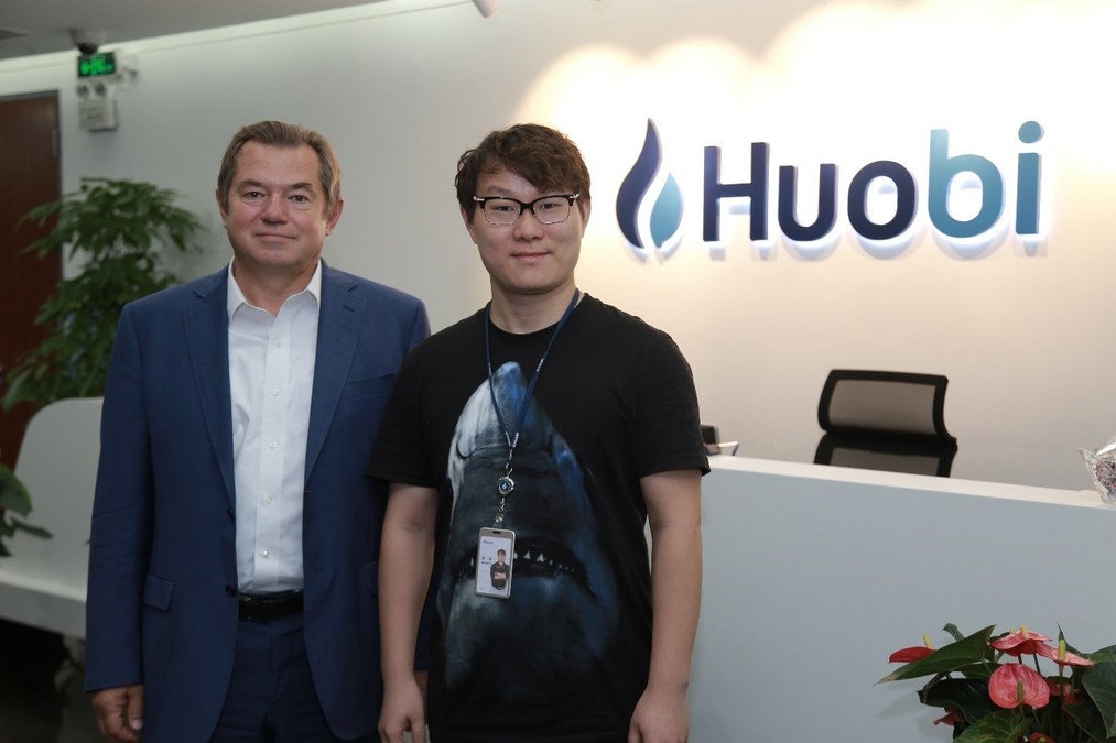 Huobi co-founder Leon Li (Right). 